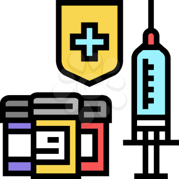 syringe medical treatment and health protect color icon vector. syringe medical treatment and health protect sign. isolated symbol illustration