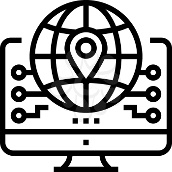 global logistics line icon vector. global logistics sign. isolated contour symbol black illustration