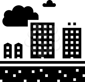 residential apartment zone land glyph icon vector. residential apartment zone land sign. isolated contour symbol black illustration