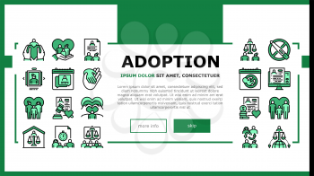 Child Adoption Care Landing Header Vector. Child Adoption Cost And Schedule Consultation, Unplanned Pregnancy And Infertility Problem Illustration