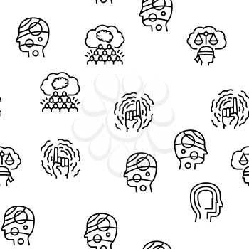 Philosophy Science Vector Seamless Pattern Thin Line Illustration