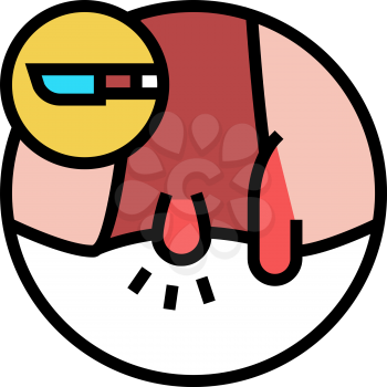 hemorrhoids disease color icon vector. hemorrhoids disease sign. isolated symbol illustration