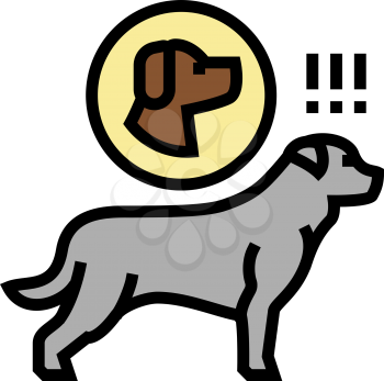 dog chasing animal color icon vector. dog chasing animal sign. isolated symbol illustration