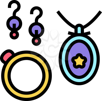 bijouterie jewellery color icon vector. bijouterie jewellery sign. isolated symbol illustration