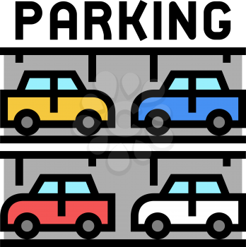 multilevel parking color icon vector. multilevel parking sign. isolated symbol illustration