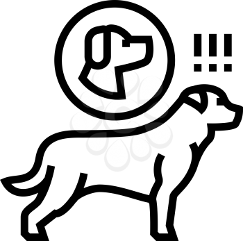 dog chasing animal line icon vector. dog chasing animal sign. isolated contour symbol black illustration