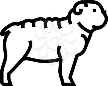 bulldog dog line icon vector. bulldog dog sign. isolated contour symbol black illustration