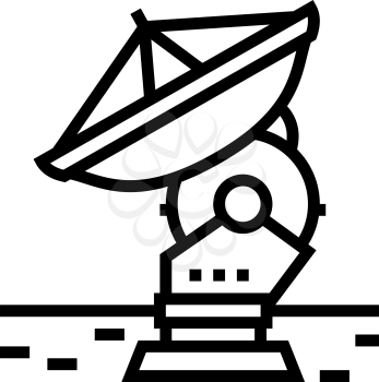 antenna radar planetarium line icon vector. antenna radar planetarium sign. isolated contour symbol black illustration