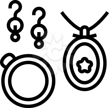 bijouterie jewellery line icon vector. bijouterie jewellery sign. isolated contour symbol black illustration