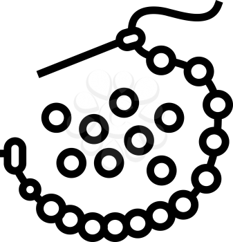 needle bead line icon vector. needle bead sign. isolated contour symbol black illustration