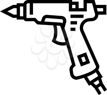 glue pistol jewellery line icon vector. glue pistol jewellery sign. isolated contour symbol black illustration
