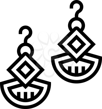 earrings jewellery line icon vector. earrings jewellery sign. isolated contour symbol black illustration