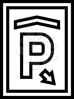 mark parking line icon vector. mark parking sign. isolated contour symbol black illustration