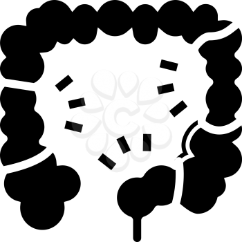 colitis disease line icon vector. colitis disease sign. isolated contour symbol black illustration