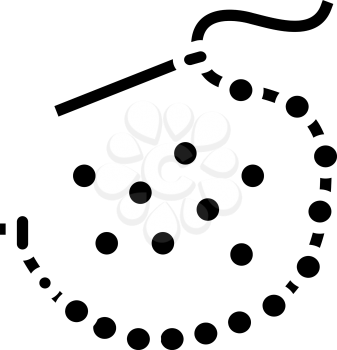 needle bead line icon vector. needle bead sign. isolated contour symbol black illustration