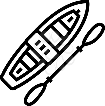 kayak boat line icon vector. kayak boat sign. isolated contour symbol black illustration