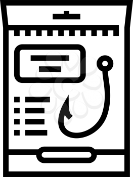hook for spinning line icon vector. hook for spinning sign. isolated contour symbol black illustration