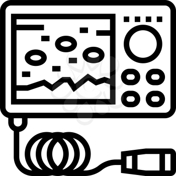 underwater ice fishing camera line icon vector. underwater ice fishing camera sign. isolated contour symbol black illustration