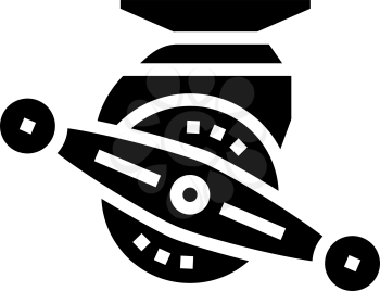 bait cast reel glyph icon vector. bait cast reel sign. isolated contour symbol black illustration