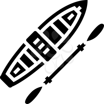 kayak boat glyph icon vector. kayak boat sign. isolated contour symbol black illustration