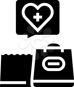 grocery shopping homecare service glyph icon vector. grocery shopping homecare service sign. isolated contour symbol black illustration