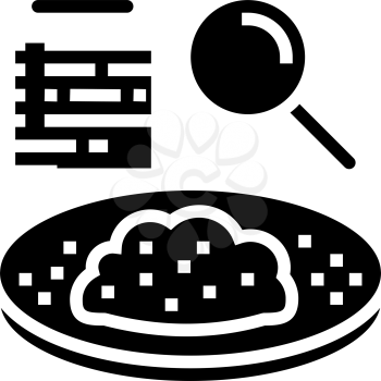 researching and analyzing soil glyph icon vector. researching and analyzing soil sign. isolated contour symbol black illustration