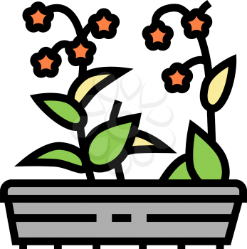 flowers gardening color icon vector. flowers gardening sign. isolated symbol illustration