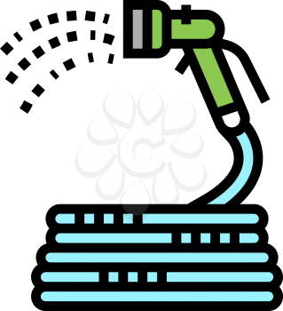 spray hose gardening color icon vector. spray hose gardening sign. isolated symbol illustration