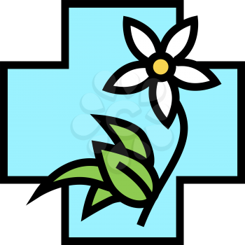 flower natural homeopathy medicine color icon vector. flower natural homeopathy medicine sign. isolated symbol illustration