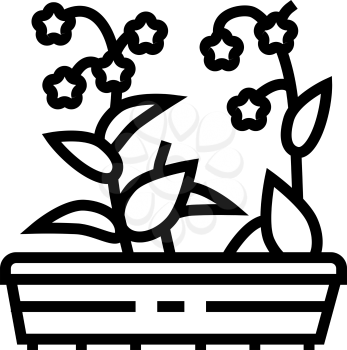 flowers gardening line icon vector. flowers gardening sign. isolated contour symbol black illustration