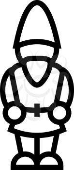 garden gnome line icon vector. garden gnome sign. isolated contour symbol black illustration