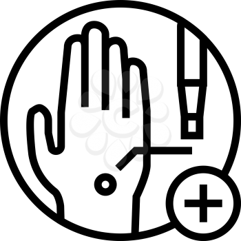 skin biopsy line icon vector. skin biopsy sign. isolated contour symbol black illustration