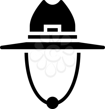 hat gardening glyph icon vector. hat gardening sign. isolated contour symbol black illustration