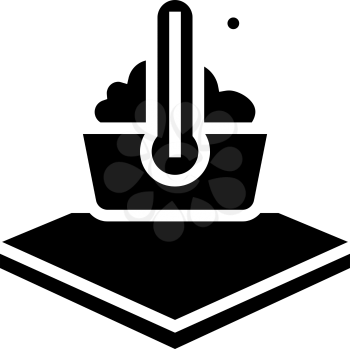 washing temperature fabrics properties glyph icon vector. washing temperature fabrics properties sign. isolated contour symbol black illustration