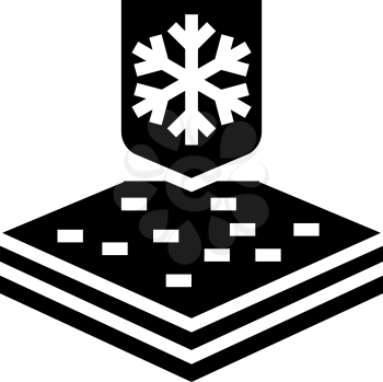 winter fabrics properties glyph icon vector. winter fabrics properties sign. isolated contour symbol black illustration