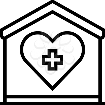 home care service line icon vector. home care service sign. isolated contour symbol black illustration