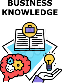 Business Knowledge Process Vector Icon Concept. Business Knowledge Process For Create Company Startup, Reading Book For Search Innovation Idea And Read Instruction Color Illustration