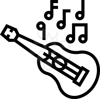 ukulele hawaii musician instrument line icon vector. ukulele hawaii musician instrument sign. isolated contour symbol black illustration
