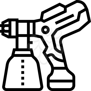 spray gun tool line icon vector. spray gun tool sign. isolated contour symbol black illustration
