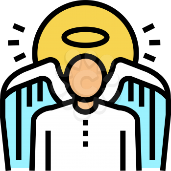 angel christianity color icon vector. angel christianity sign. isolated symbol illustration