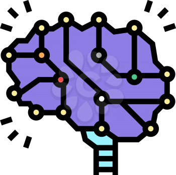 neuron knowledge brain color icon vector. neuron knowledge brain sign. isolated symbol illustration