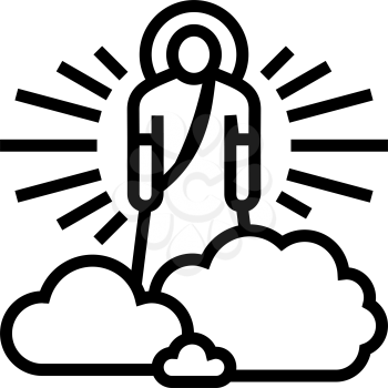 god christianity line icon vector. god christianity sign. isolated contour symbol black illustration