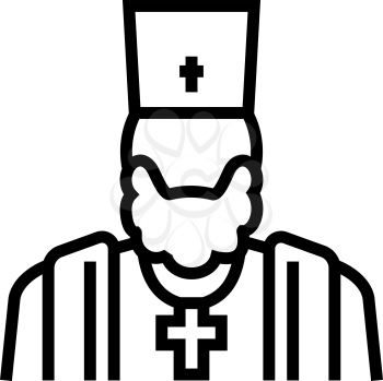 priest christianity line icon vector. priest christianity sign. isolated contour symbol black illustration