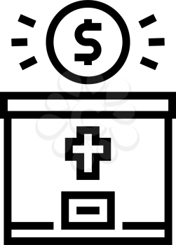 donation christianity line icon vector. donation christianity sign. isolated contour symbol black illustration
