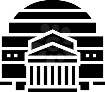 pantheon ancient rome building glyph icon vector. pantheon ancient rome building sign. isolated contour symbol black illustration