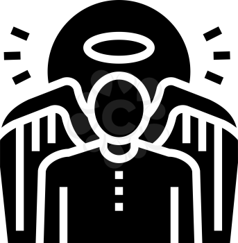angel christianity glyph icon vector. angel christianity sign. isolated contour symbol black illustration