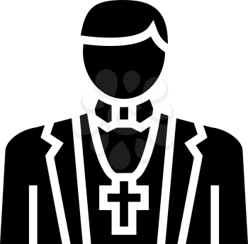 catholic religion glyph icon vector. catholic religion sign. isolated contour symbol black illustration