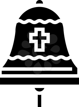 bell christianity glyph icon vector. bell christianity sign. isolated contour symbol black illustration