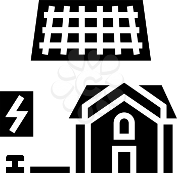 solar electricity installation glyph icon vector. solar electricity installation sign. isolated contour symbol black illustration