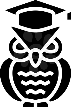 wisdom owl glyph icon vector. wisdom owl sign. isolated contour symbol black illustration